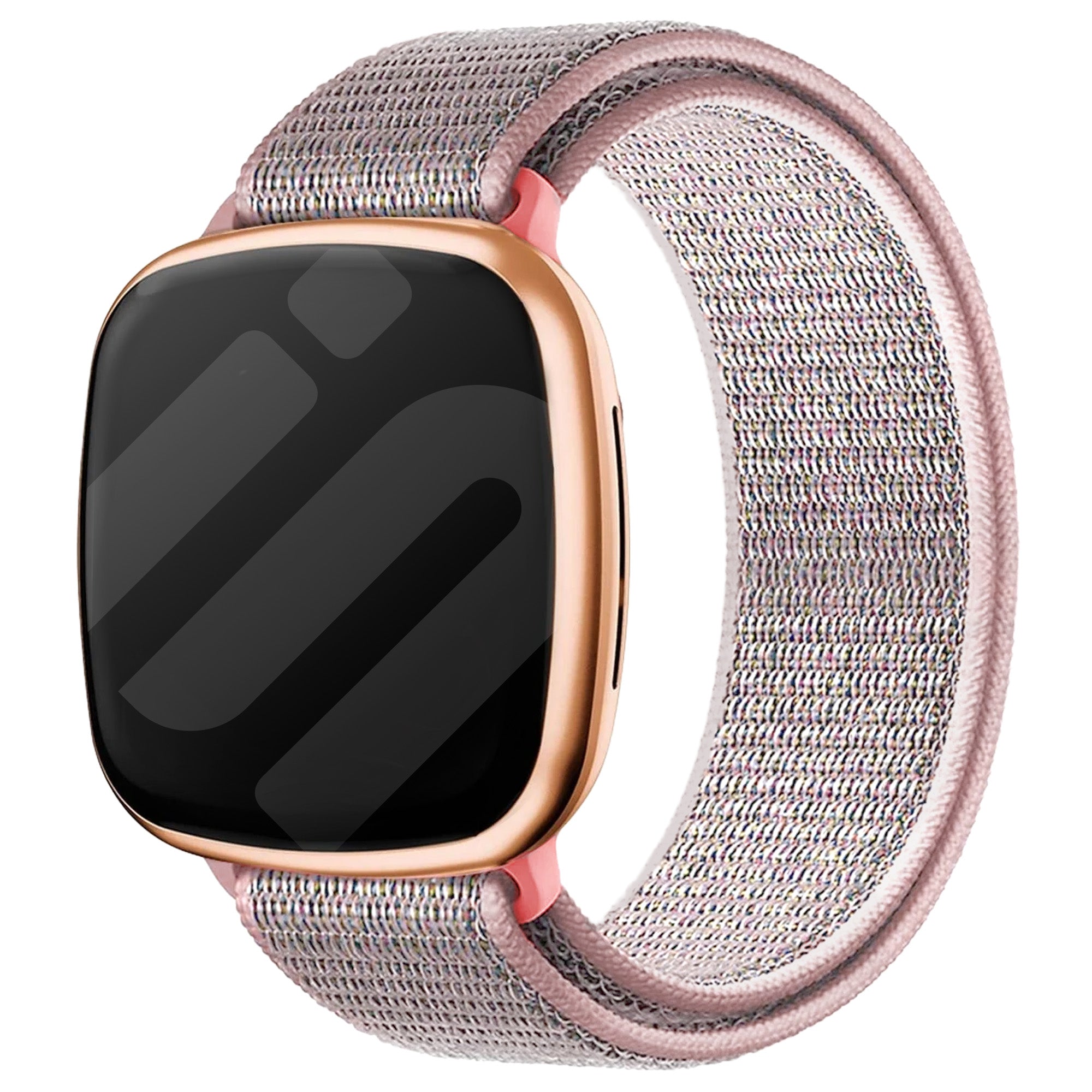 Fitbit Versa 3 Nylon Strap (Grey/Pink)