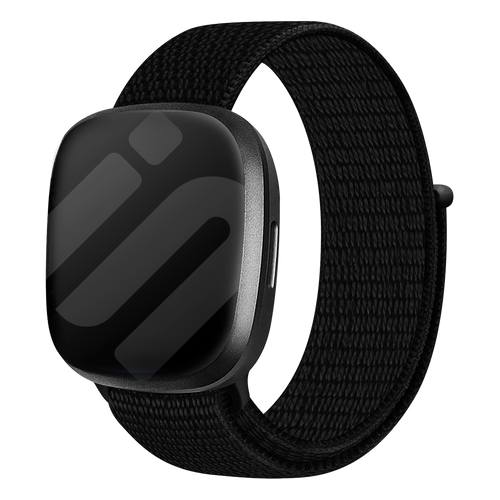 Fitbit Versa 3 nylon band (zwart) 