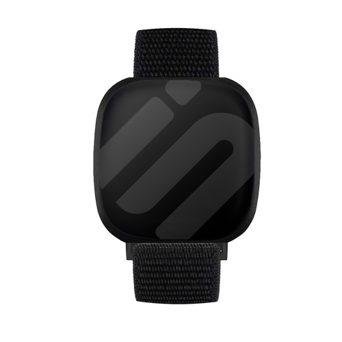 Fitbit Versa 3 nylon band (zwart) 