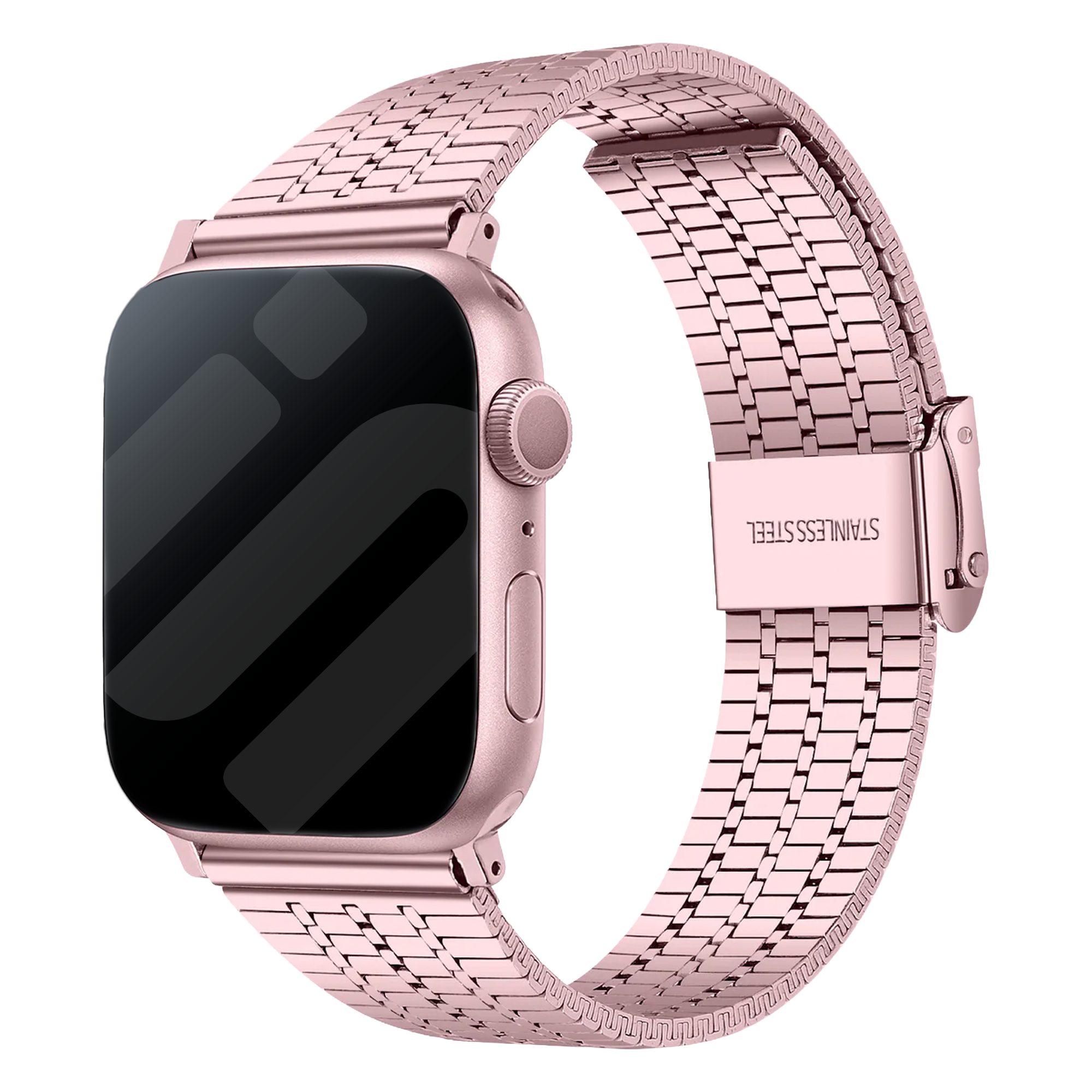 Apple Watch roestvrij stalen band (rosé pink)