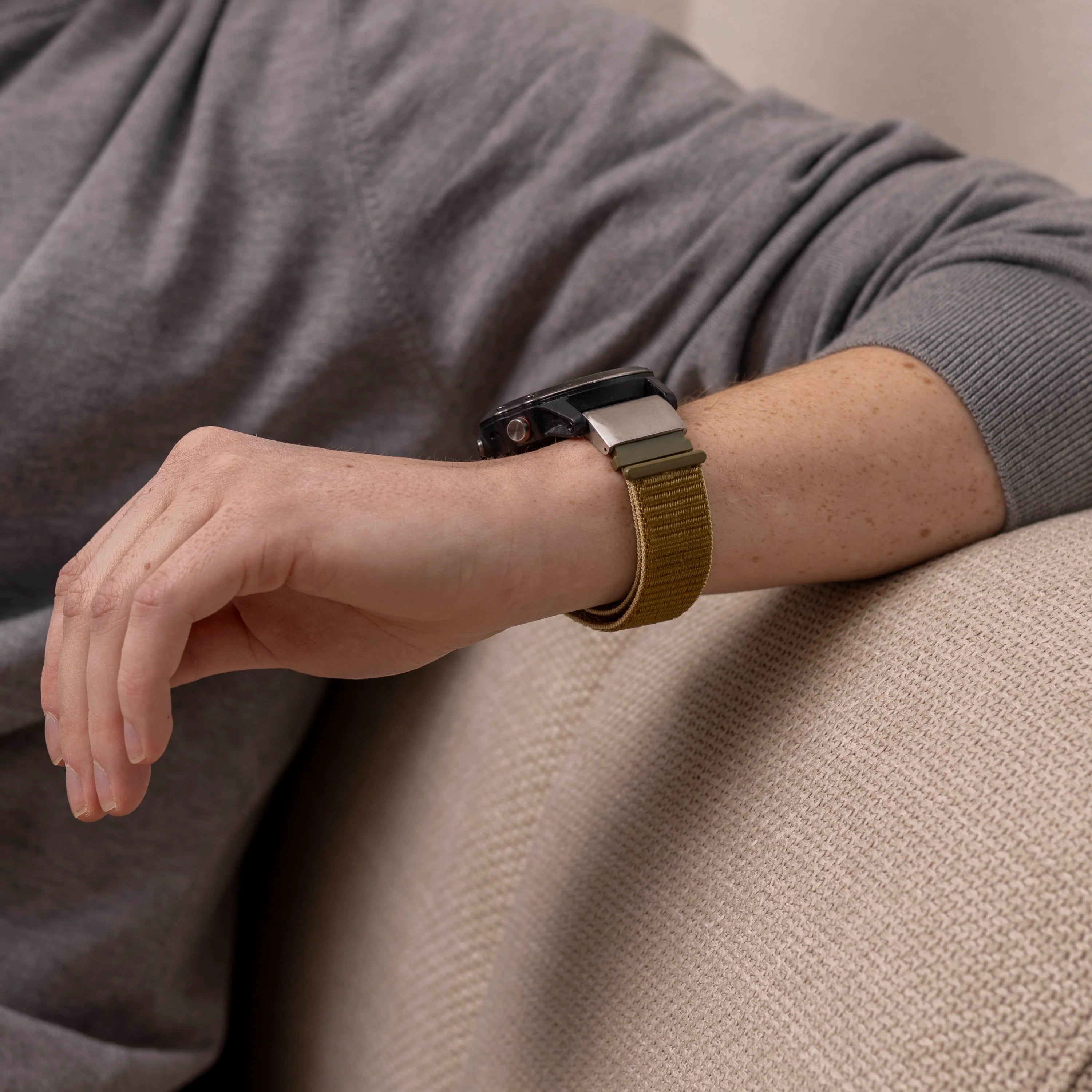 Garmin Fenix 7 nylon band (olijfgroen)
