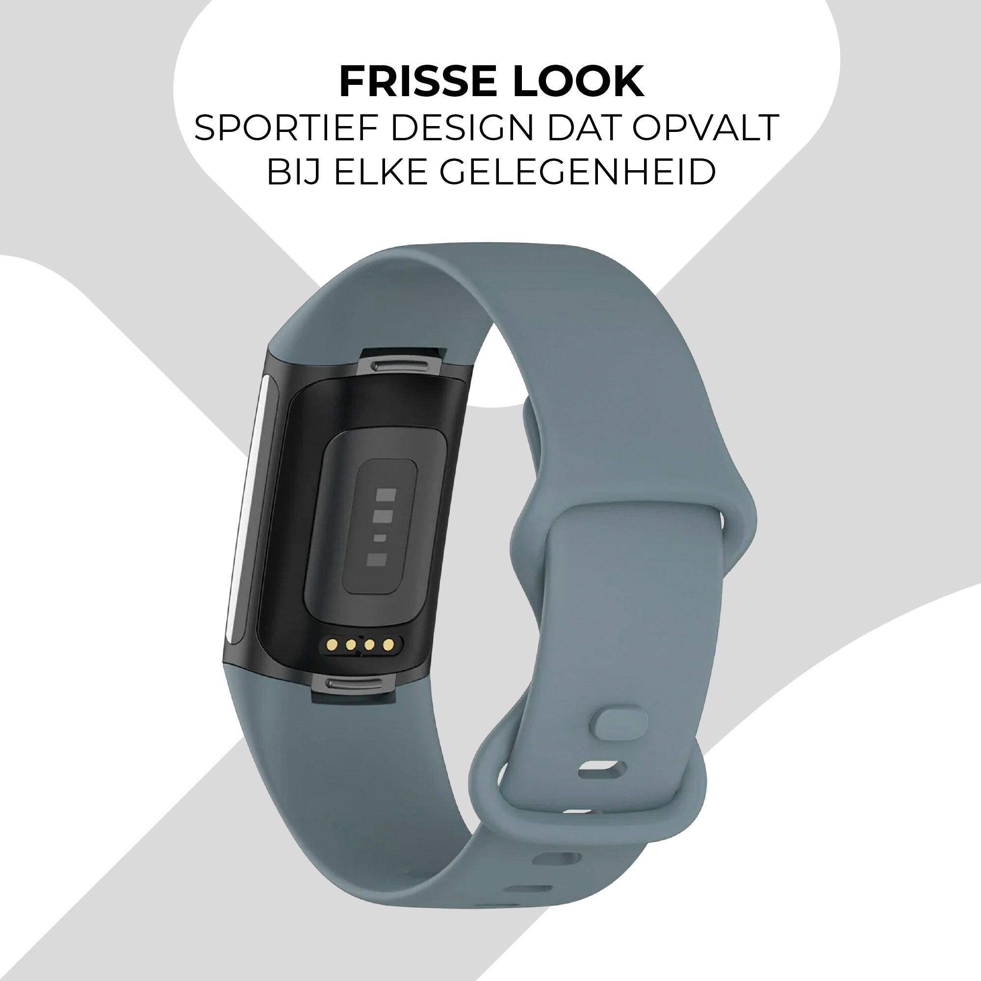 Fitbit Charge 6 siliconen bandje (grijsblauw)