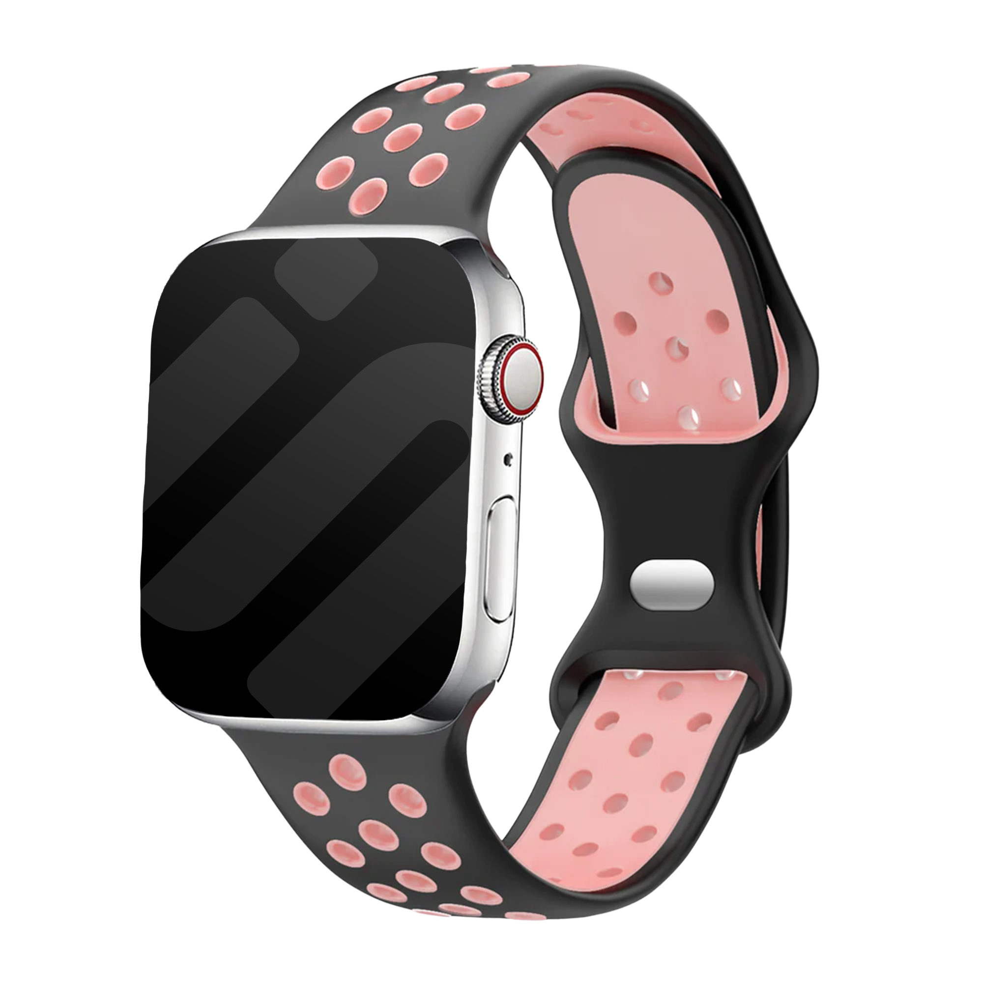 Apple Watch sport bandje (zwart/roze)