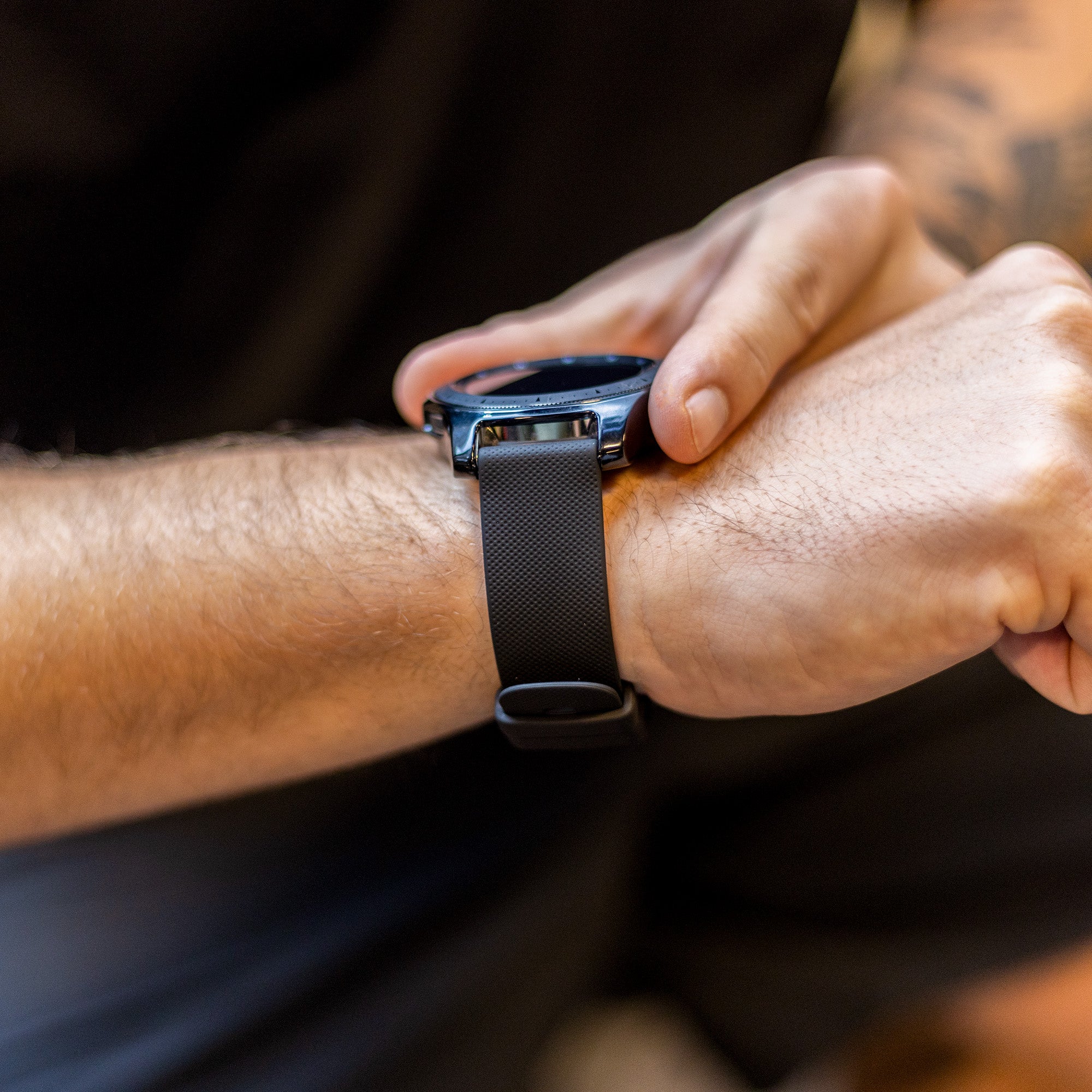 Luxe siliconen horlogeband 22mm - universeel - zwart