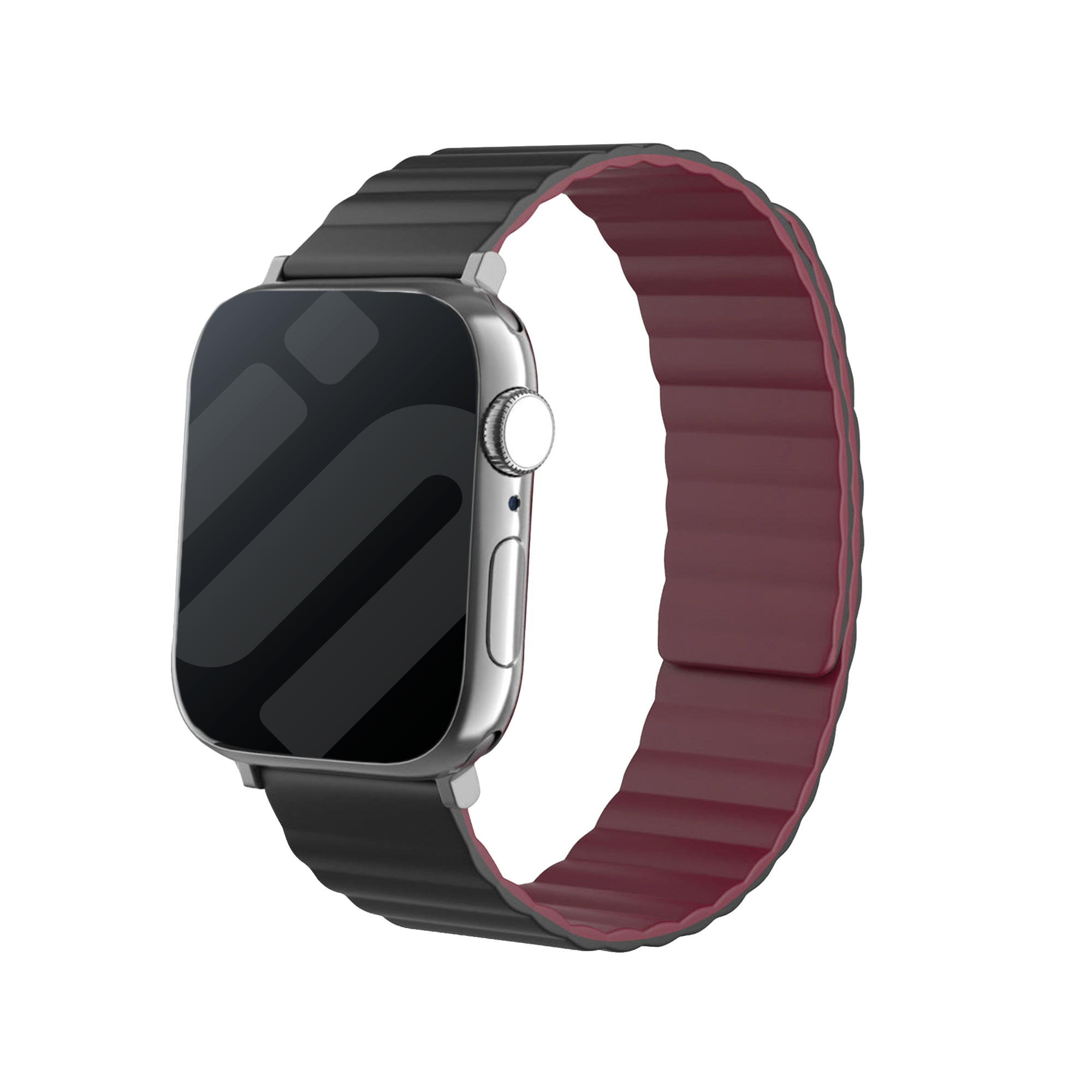 Apple Watch magnetisch siliconen bandje (zwart/rood)