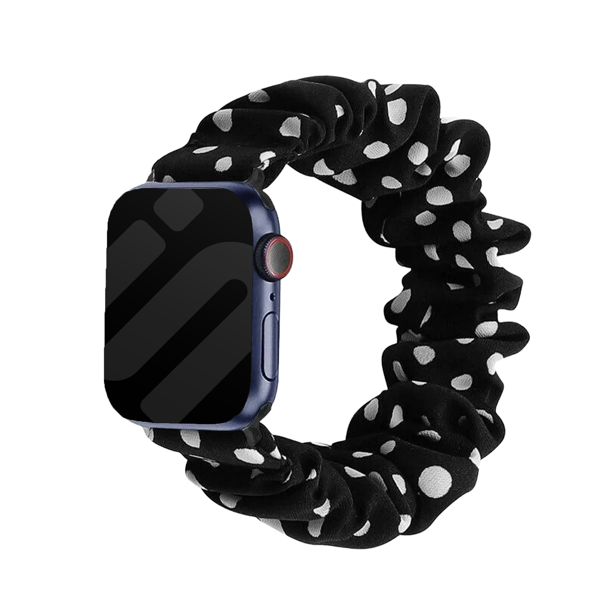 Apple Watch Scrunchie bandje (zwart met stippen)