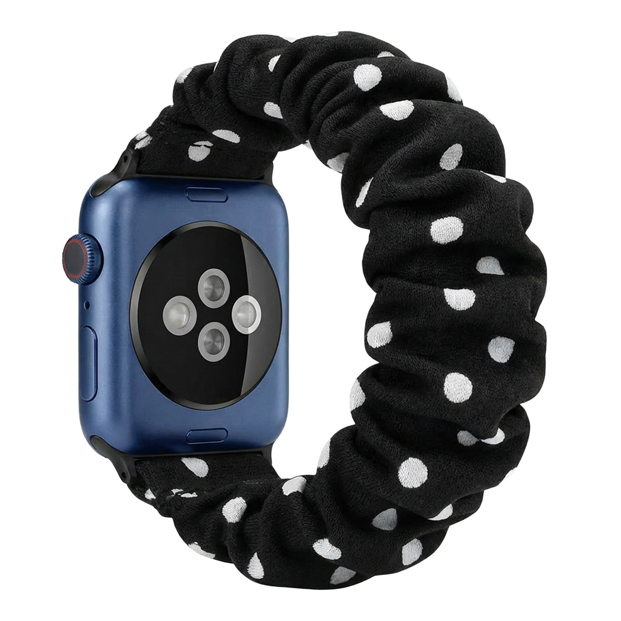 Apple Watch Scrunchie bandje (zwart met stippen)