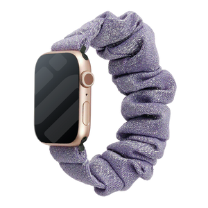 Apple Watch Scrunchie bandje (shiny paars)