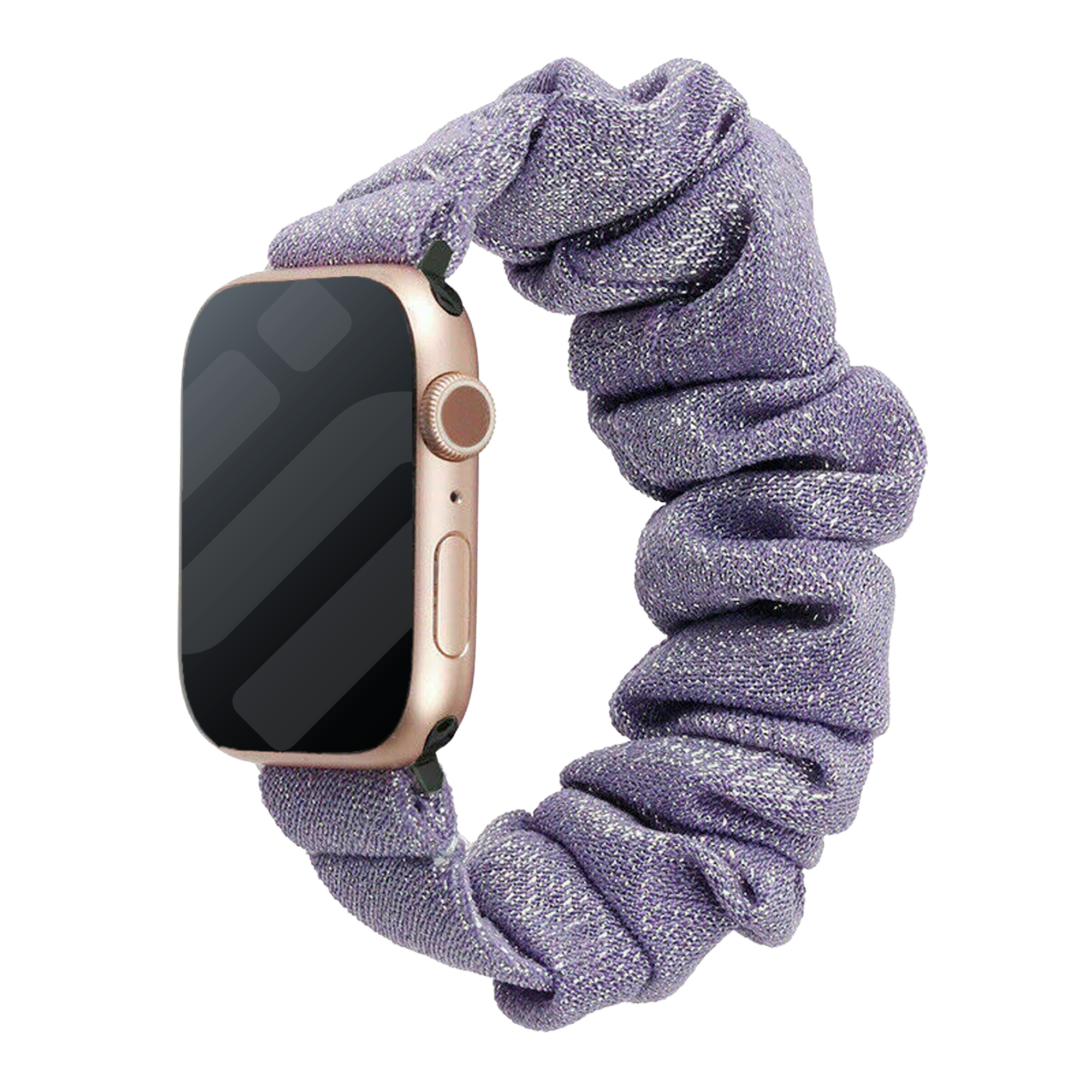Apple Watch Scrunchie bandje (shiny paars)