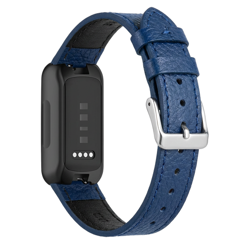 Fitbit Inspire 3 leren bandje (donkerblauw)