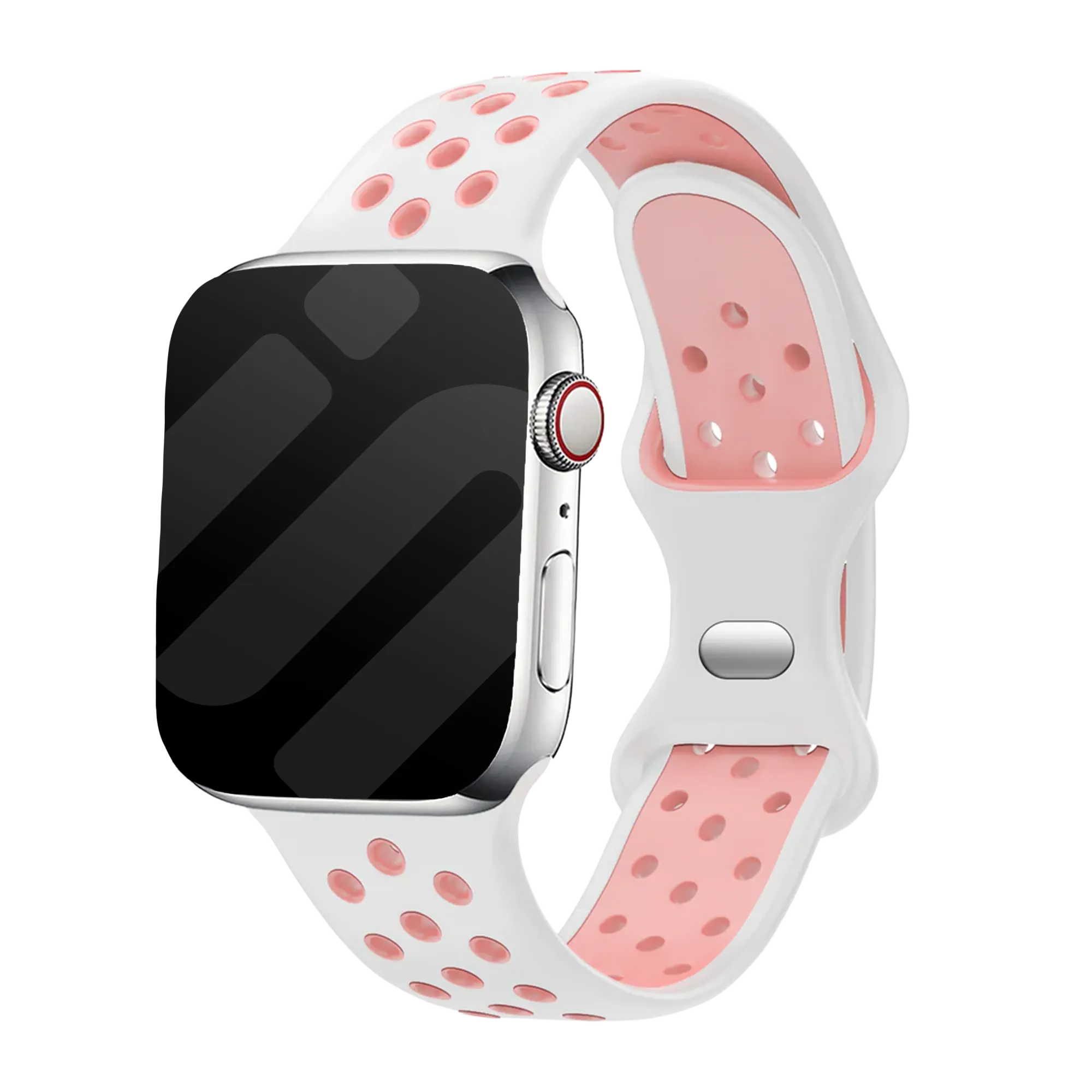 Apple Watch sport bandje (wit/roze)