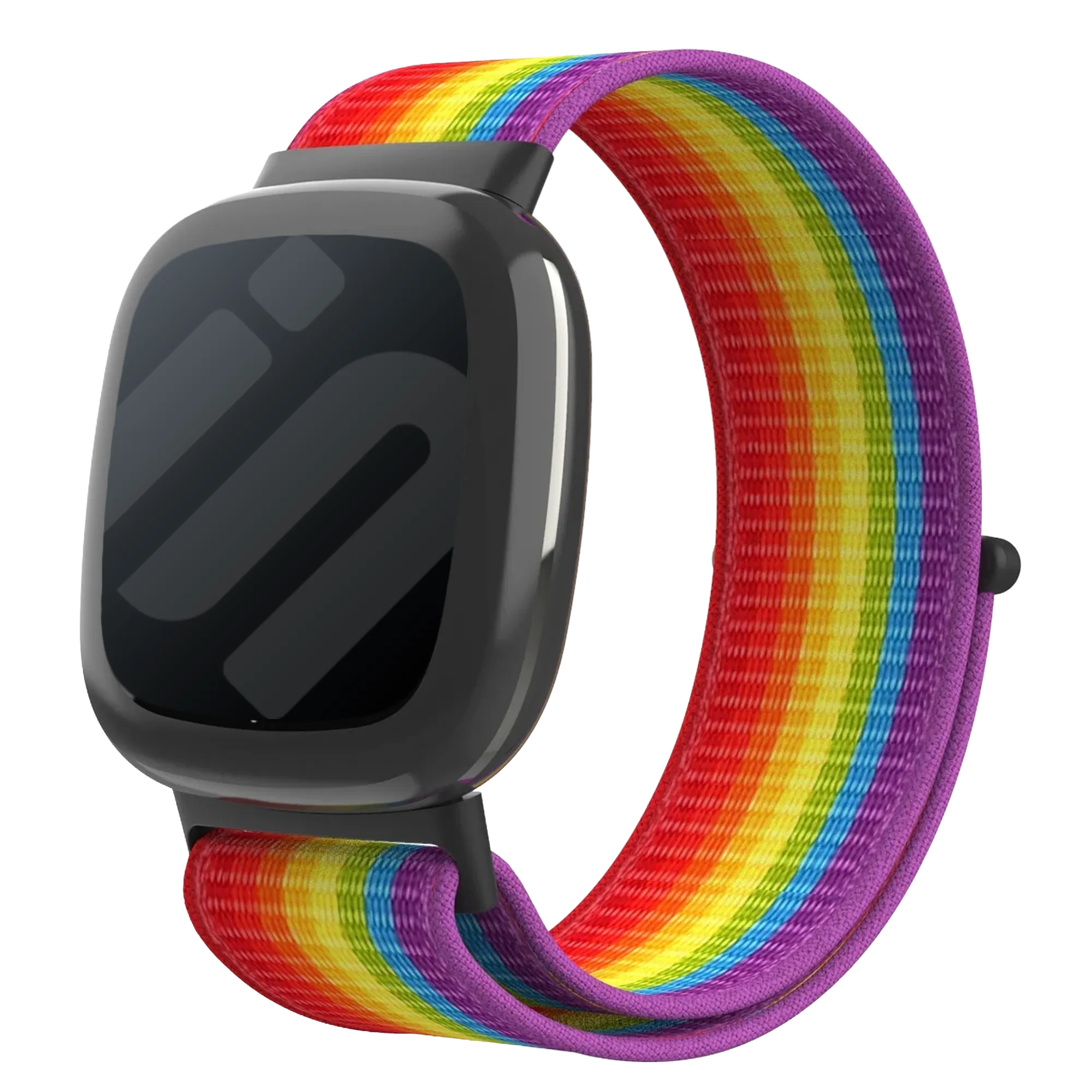 Fitbit Versa 4 nylon bandje (regenboog)
