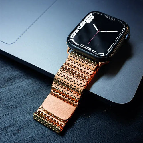 Apple Watch luxe metalen mesh bandje (rosé goud)