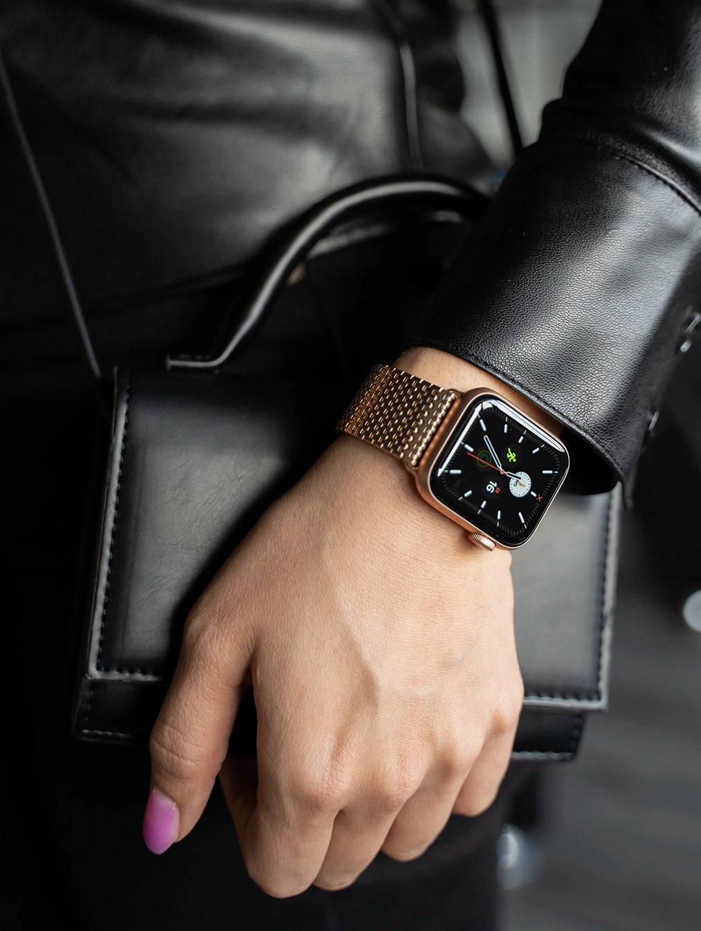 Apple Watch luxe metalen mesh bandje (rosé goud)
