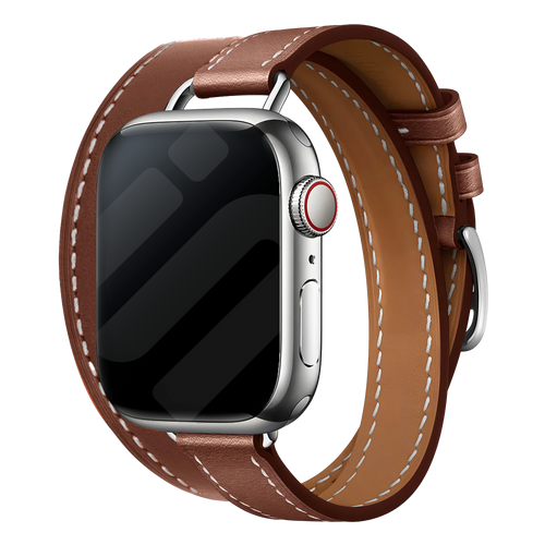 Apple Watch Leather Double Tour Strap (Brown)
