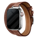 Apple Watch leren double tour band (bruin)