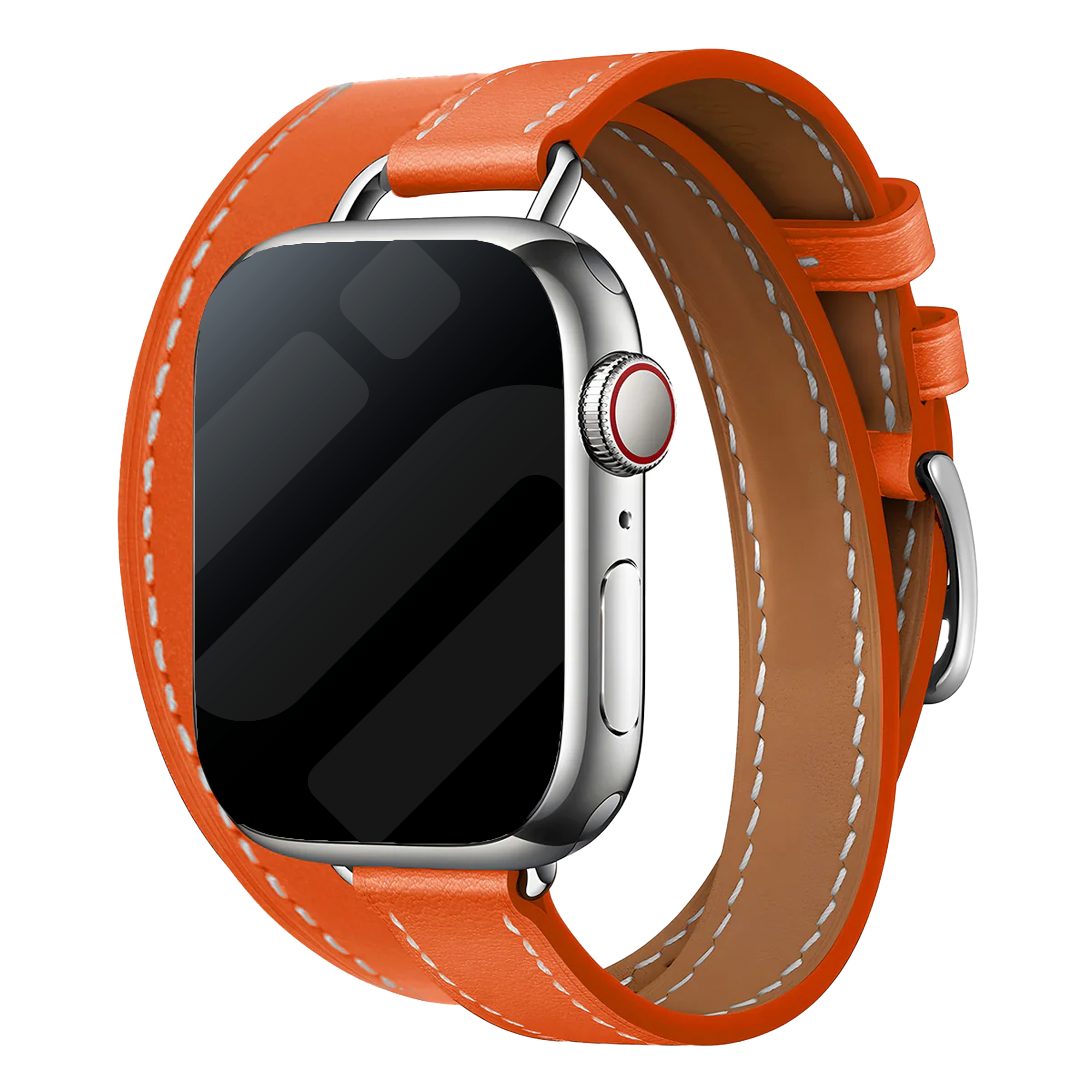 Apple Watch leren double tour band (oranje)