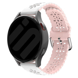 Amazfit Bip 3 (Pro) siliconen bandje met patroon (lwit/roze)