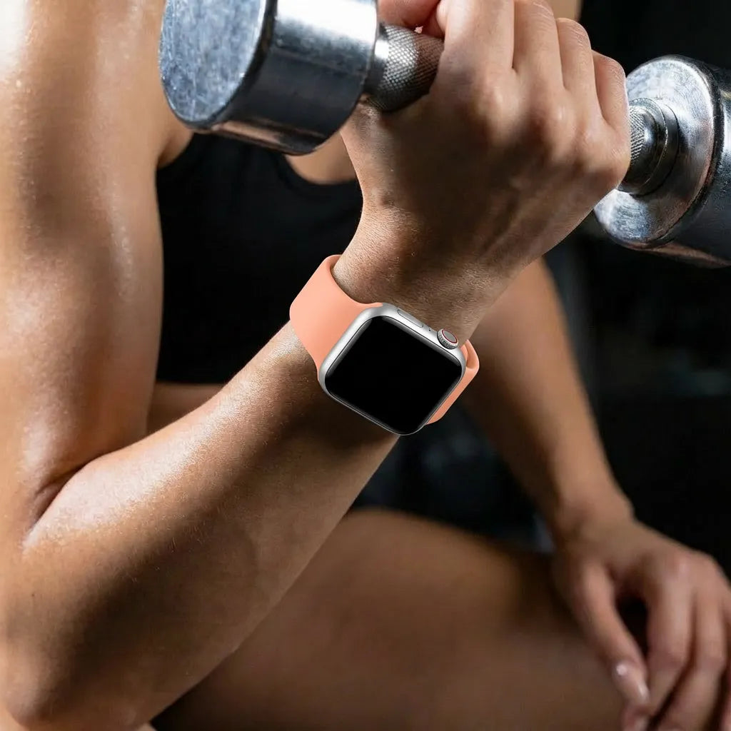 Apple Watch silicone band (oranje-roze)