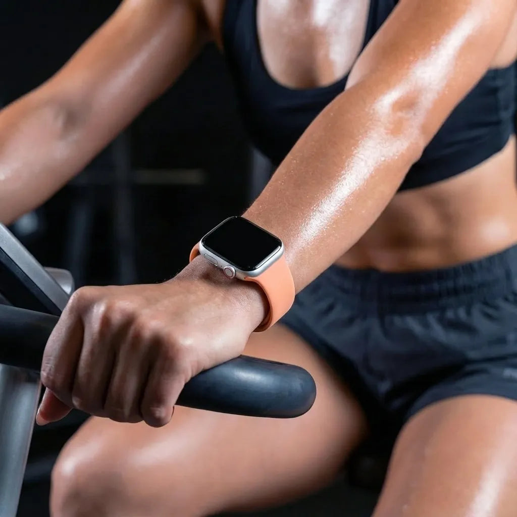 Apple Watch silicone band (oranje-roze)