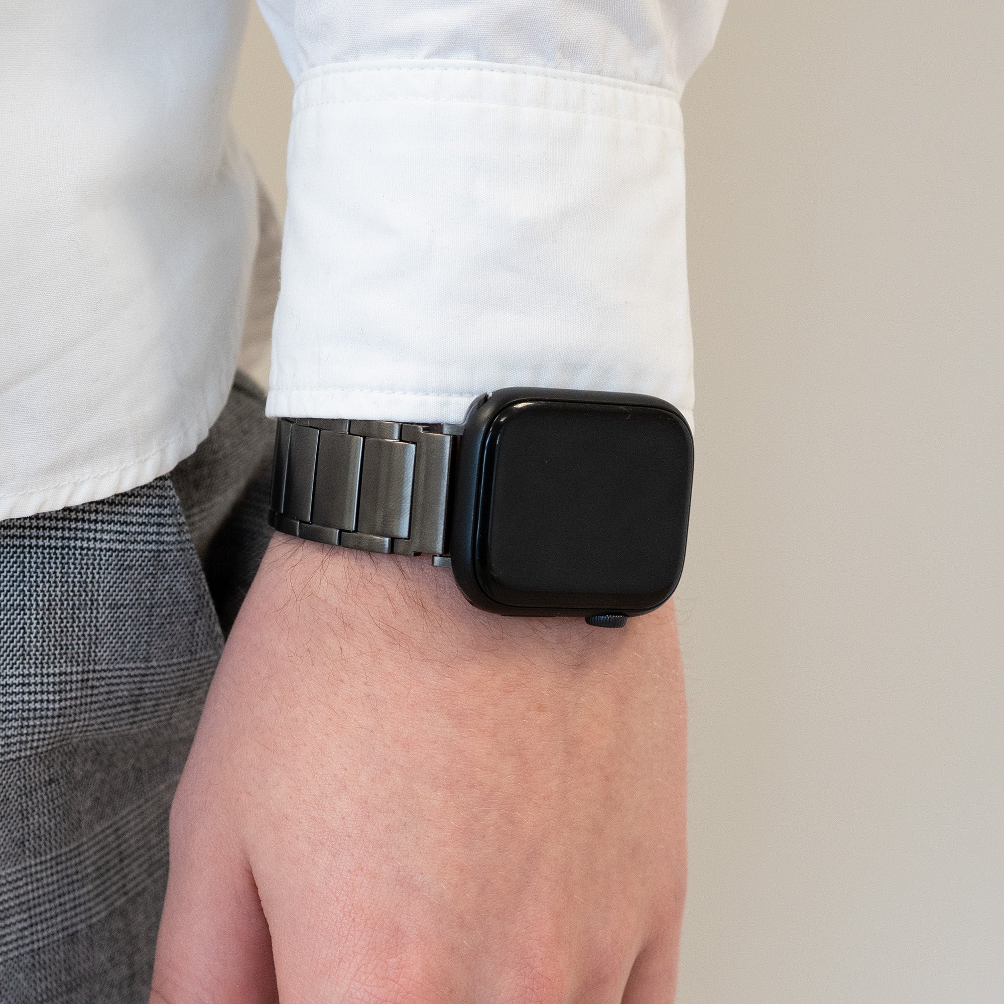 Bandz Apple Watch titanium schakel band (grafiet)