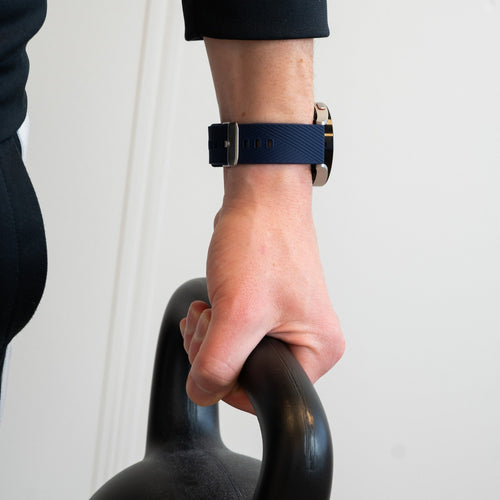 Bandz Amazfit GTR 4 siliconen band 'Deluxe' (donkerblauw)