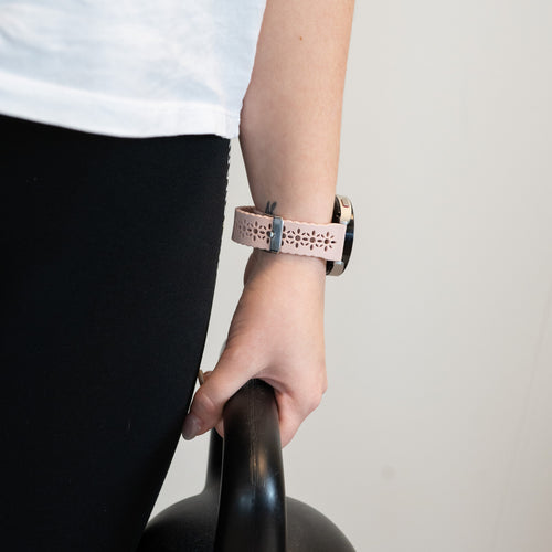 Bandz Pebble Round 2 - 20mm Patterned Silicone Strap (Pink)