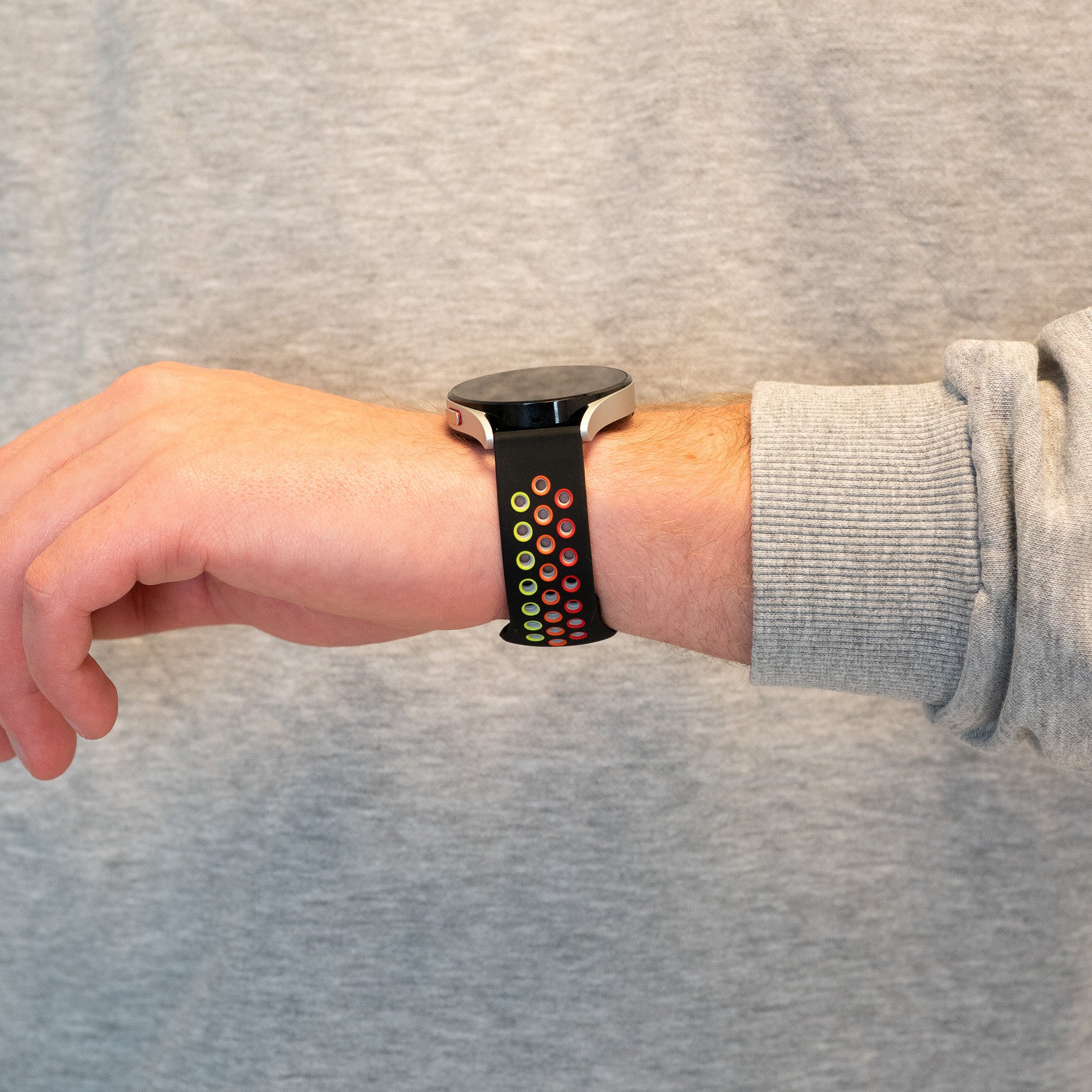 Bandz Amazfit Active 2 sport band 'Deluxe' (zwart/rainbow)