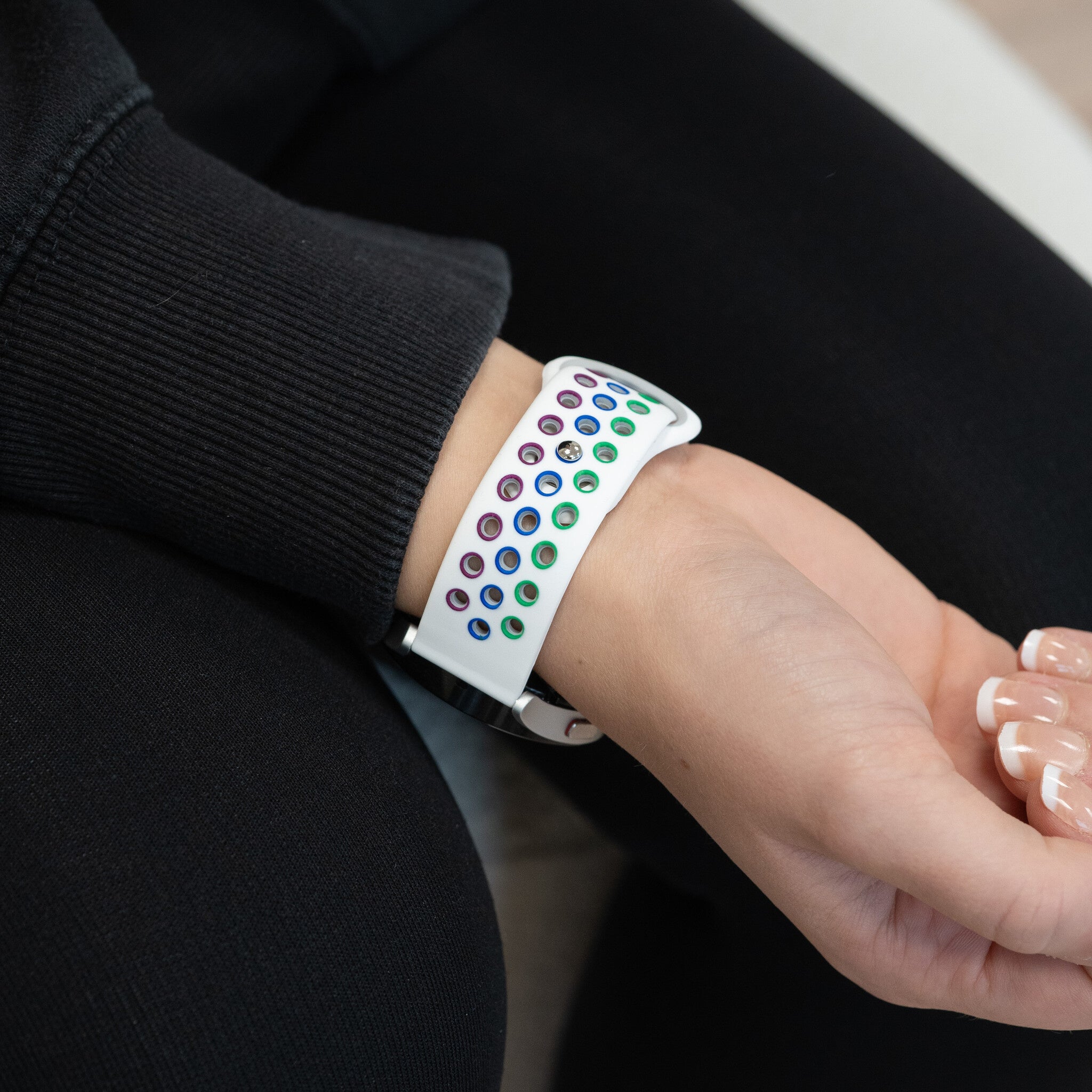 Bandz Coros Pace 2 sport band 'Deluxe' (wit/rainbow)