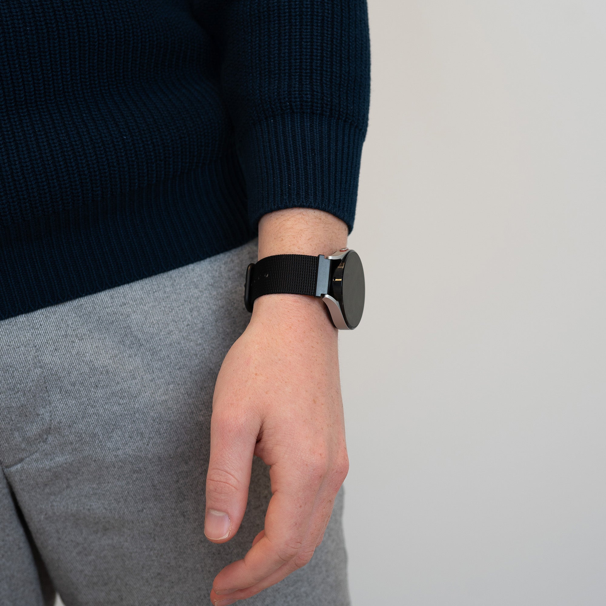 Bandz OnePlus Watch 3 nylon band met gesp (zwart)