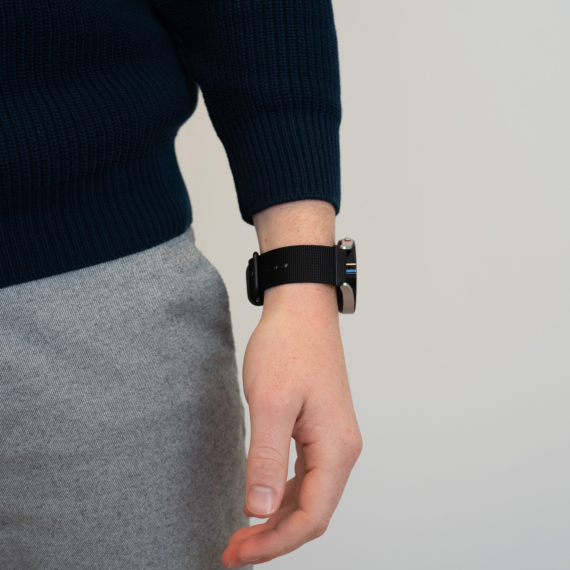 Bandz CMF Watch 3 Pro nylon band met gesp (zwart)