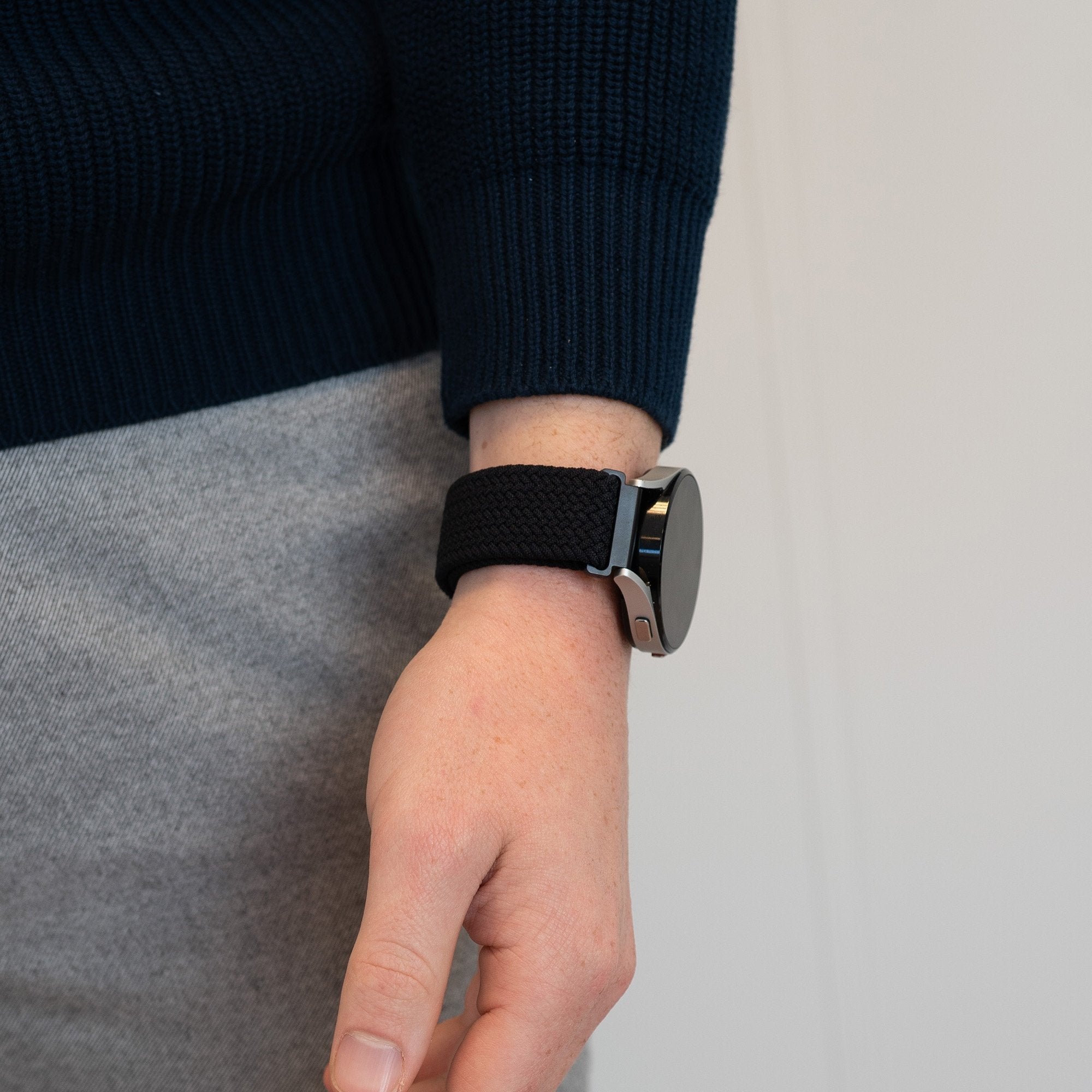 Bandz Suunto Race (S) gevlochten nylon band (zwart)