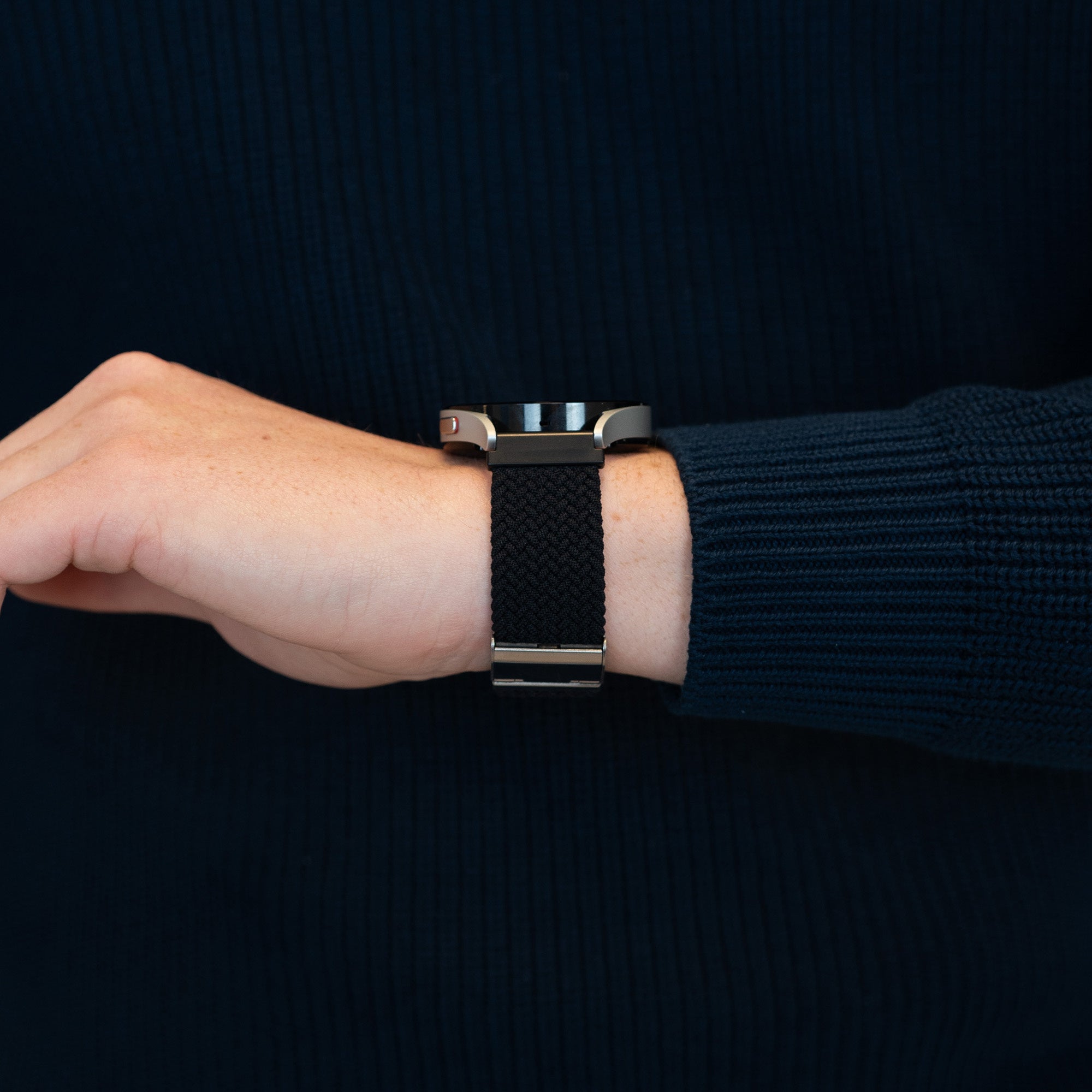 Bandz Amazfit Balance 2 gevlochten nylon band (zwart)