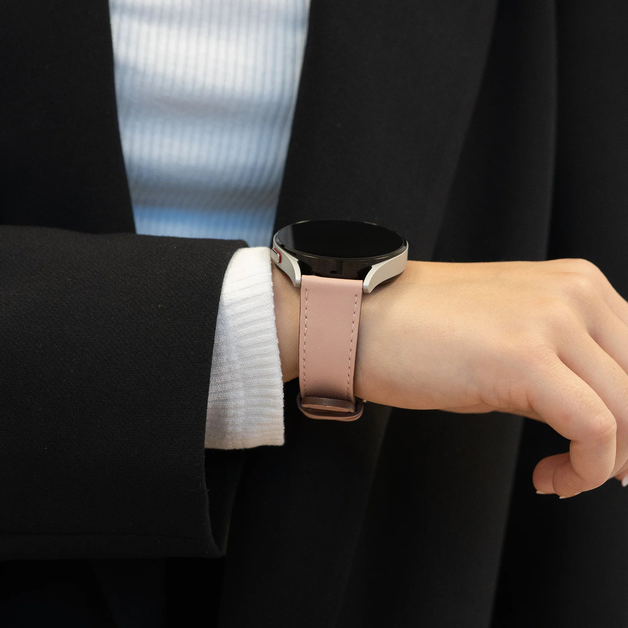 Bandz Samsung Galaxy Watch 6 40mm lederen band 'Deluxe' (roze)