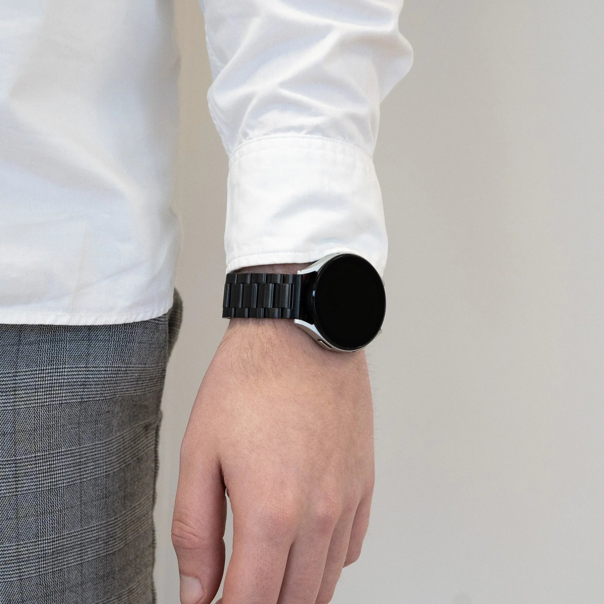 Bandz Oppo Watch X2 stalen band 'Classic' (zwart)