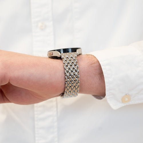 Bandz Coros Pace 2 stalen band 'Dragon' (zilver)