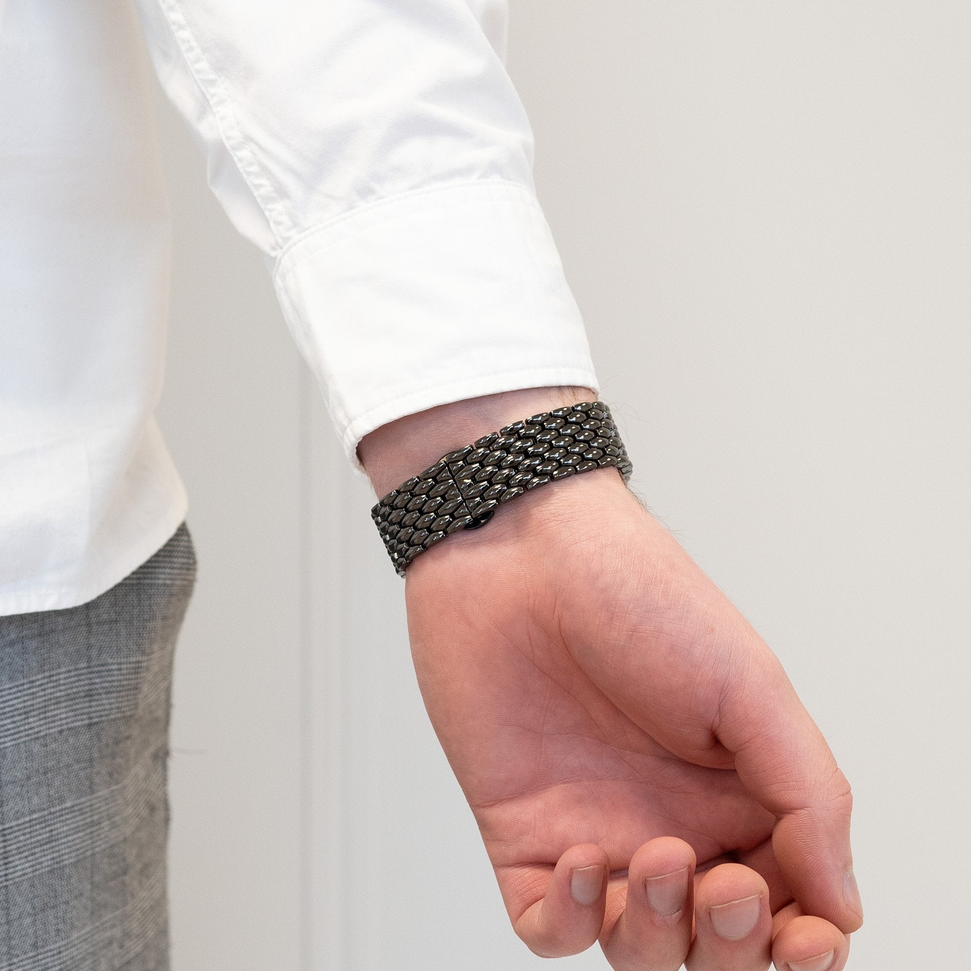 Bandz OnePlus Watch Lite stalen band 'Dragon' (zwart)