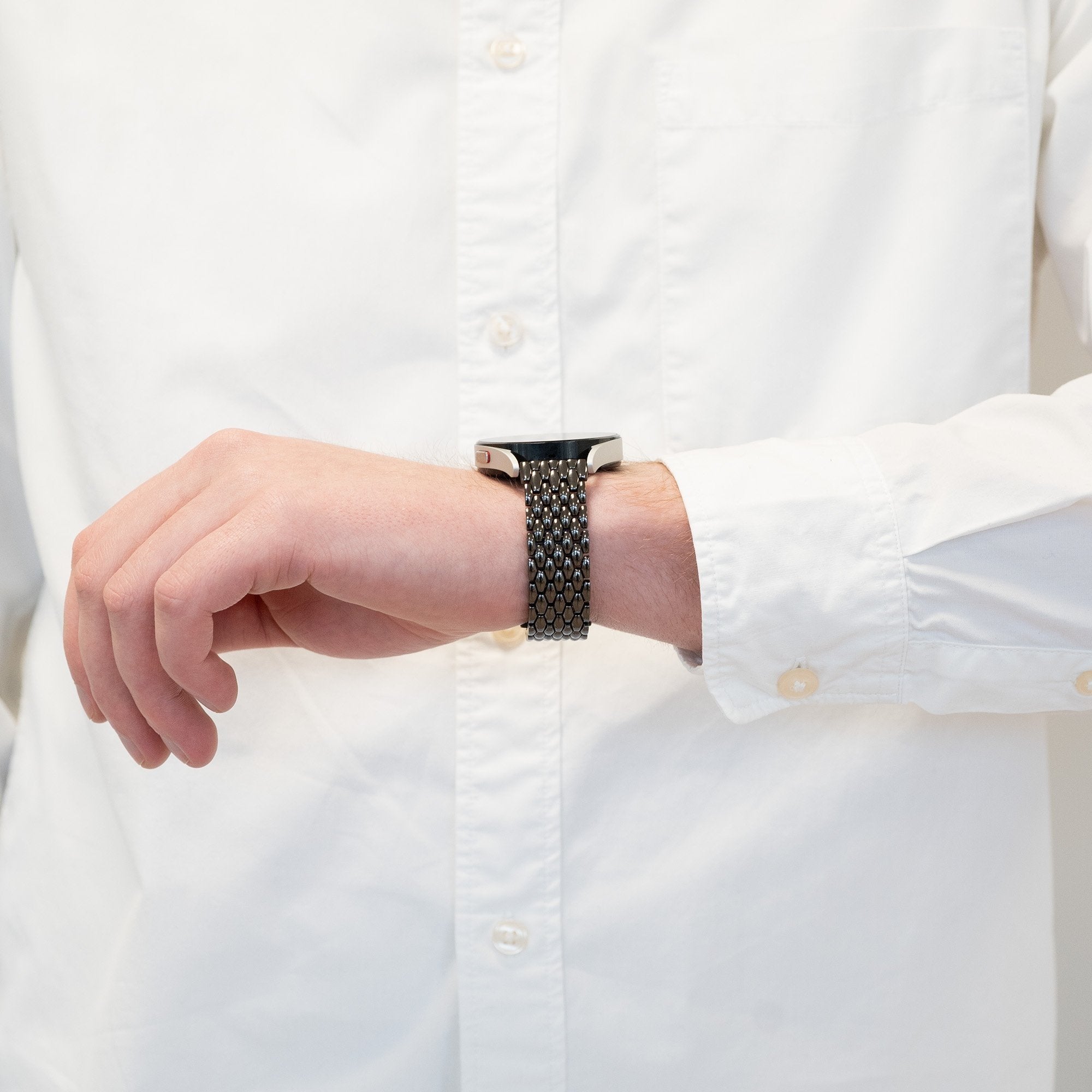 Bandz Huawei Watch GT 5 Pro - 46mm stalen band 'Dragon' (zwart)