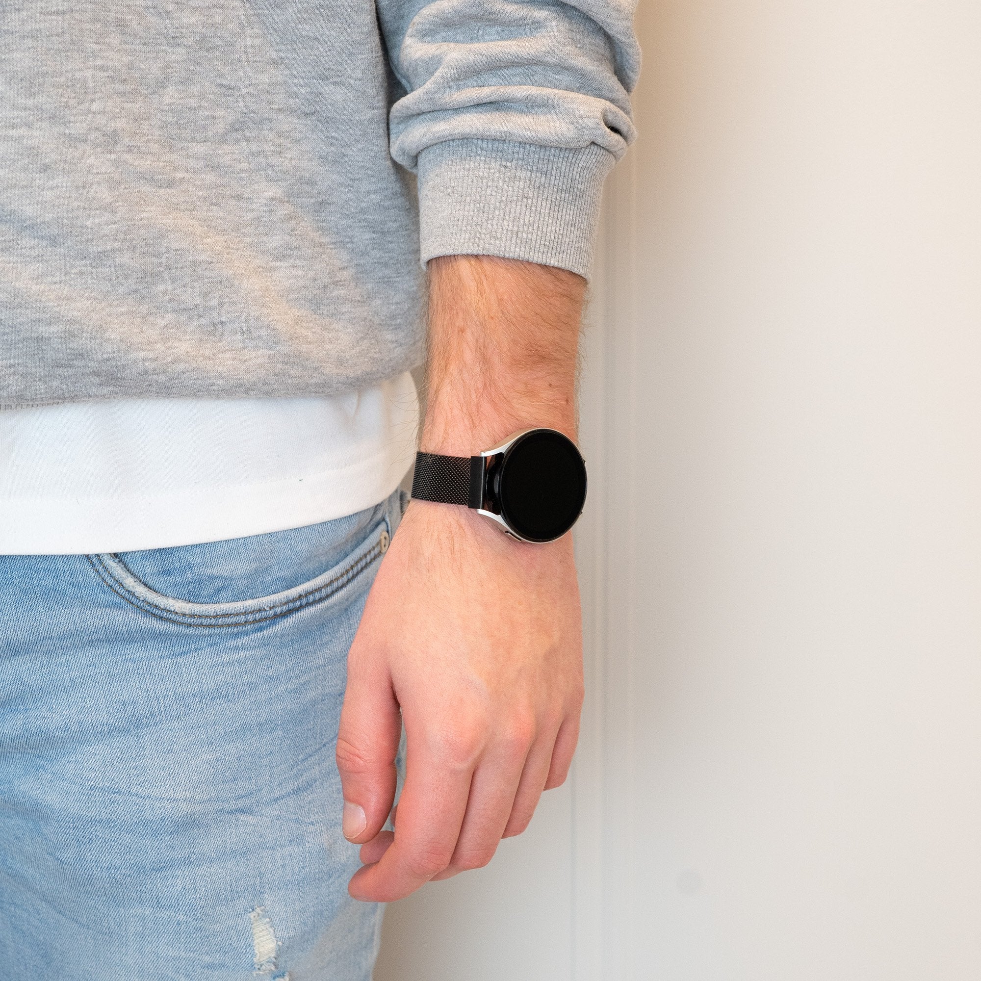 Bandz Garmin Forerunner 265 Milanese loop band (zwart)