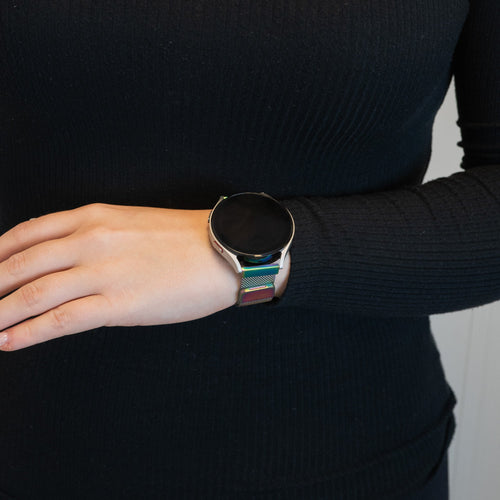 Bandz Garmin Vivoactive 6 Milanese loop band (regenboog)