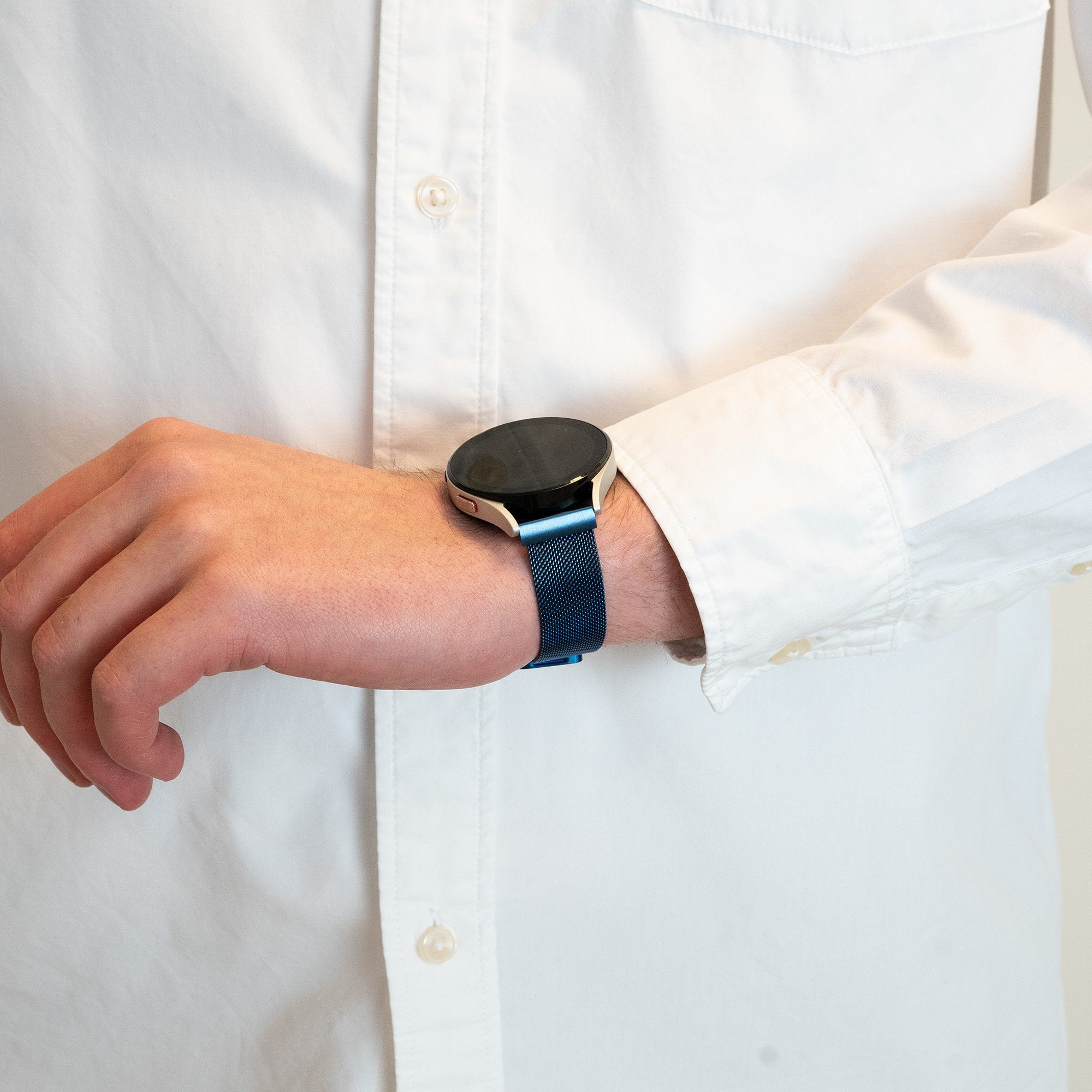 Bandz Garmin Vivomove 3 Milanese loop band (blauw)