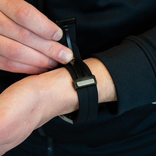 Bandz Samsung Galaxy Watch 5 Pro siliconen band met D-Buckle (zwart)