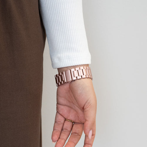 Bandz Samsung Galaxy Watch 4 - 44mm stalen band 'Classic' (roze)