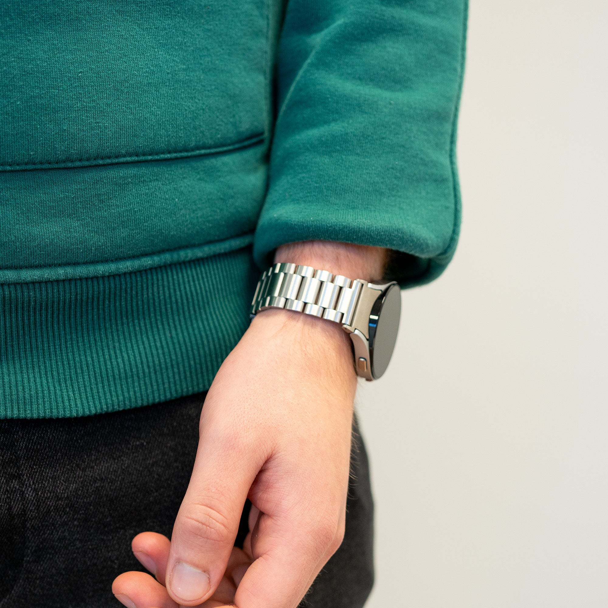 Bandz Samsung Galaxy Watch 4 Classic 42mm stalen band 'Classic' (zilver)