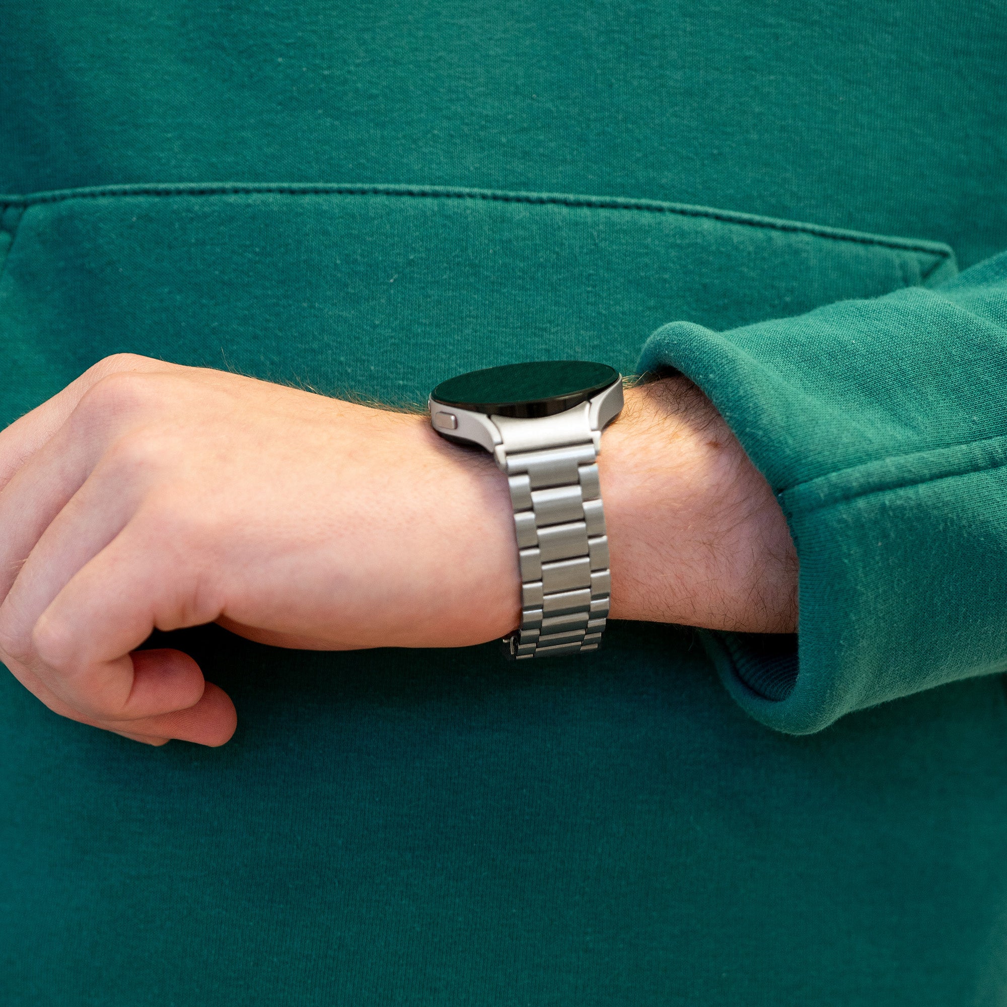 Bandz Samsung Galaxy Watch 6 - 40mm stalen band 'Classic' (zilver)