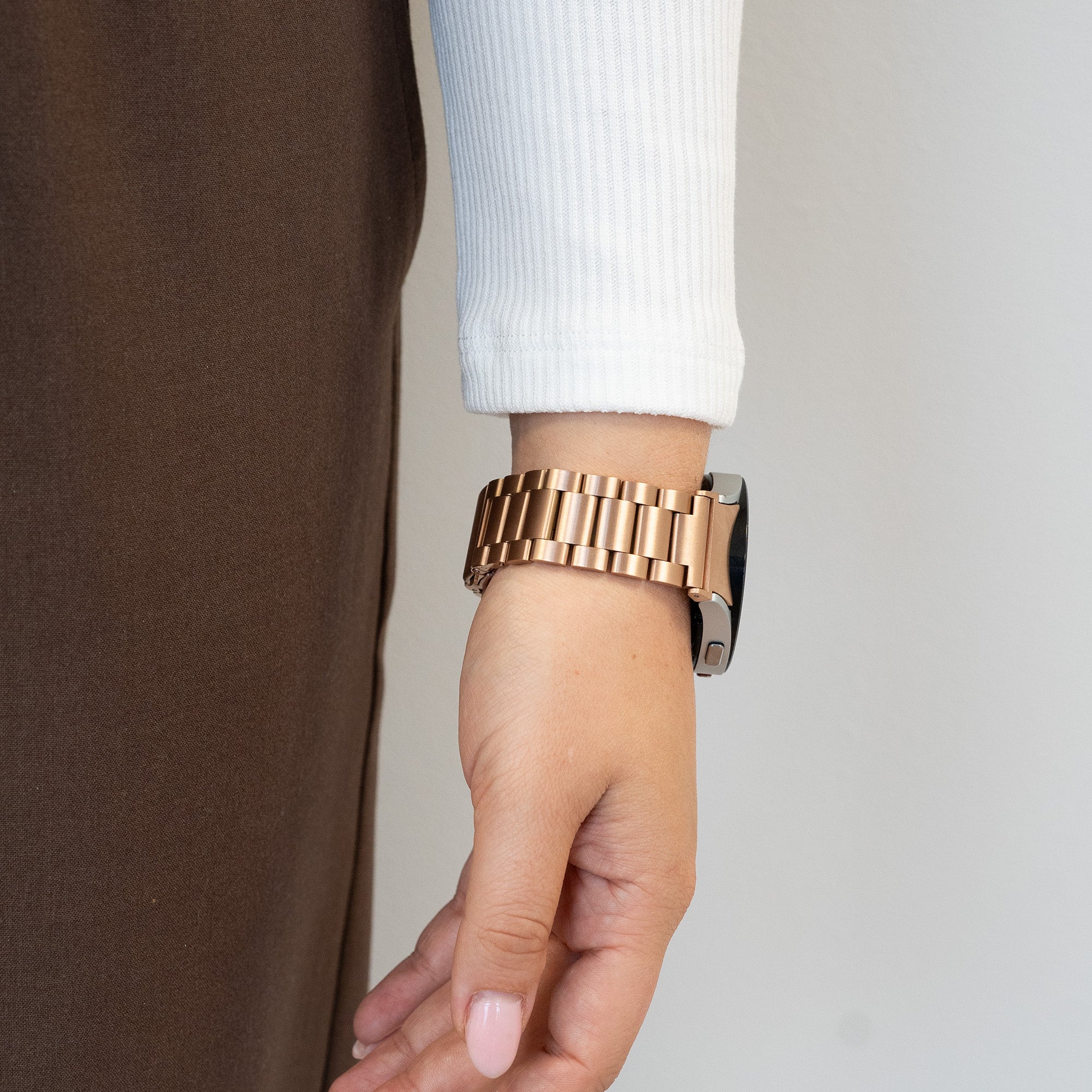 Bandz Samsung Galaxy Watch 4 Classic 46mm stalen band 'Classic' (roségoud)