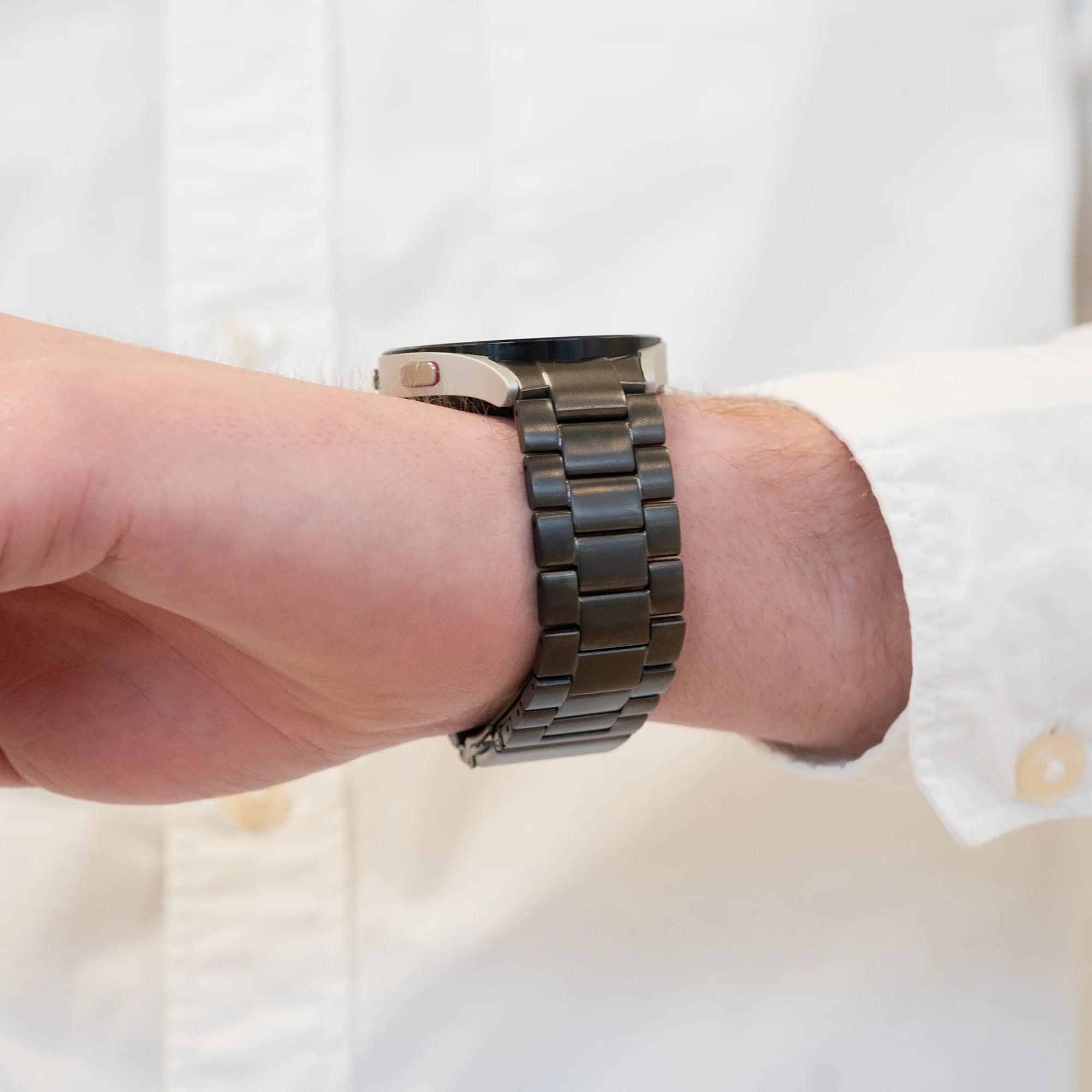 Bandz Samsung Galaxy Watch 6 - 40mm titanium schakel band (grafiet)