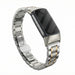 Fitbit Charge 6 metalen schakel band (zilver/rosé goud)