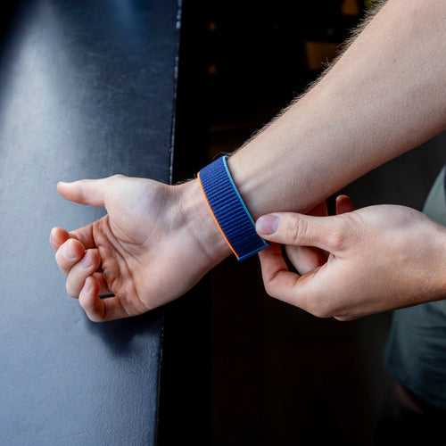 Bandz Apple Watch Ultra nylon band 'Classic' (blauw mix)