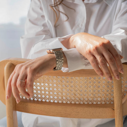 Apple Watch luxe stalen schakel band (sterrenlicht)
